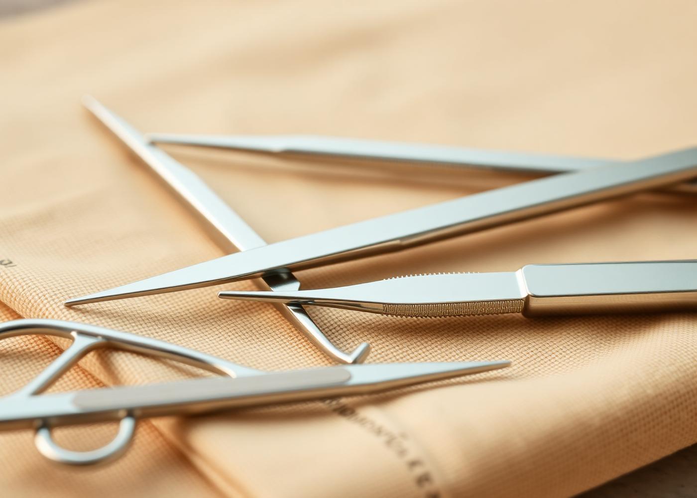 Instrumenten klaargelegd voor een professionele gebitsreiniging